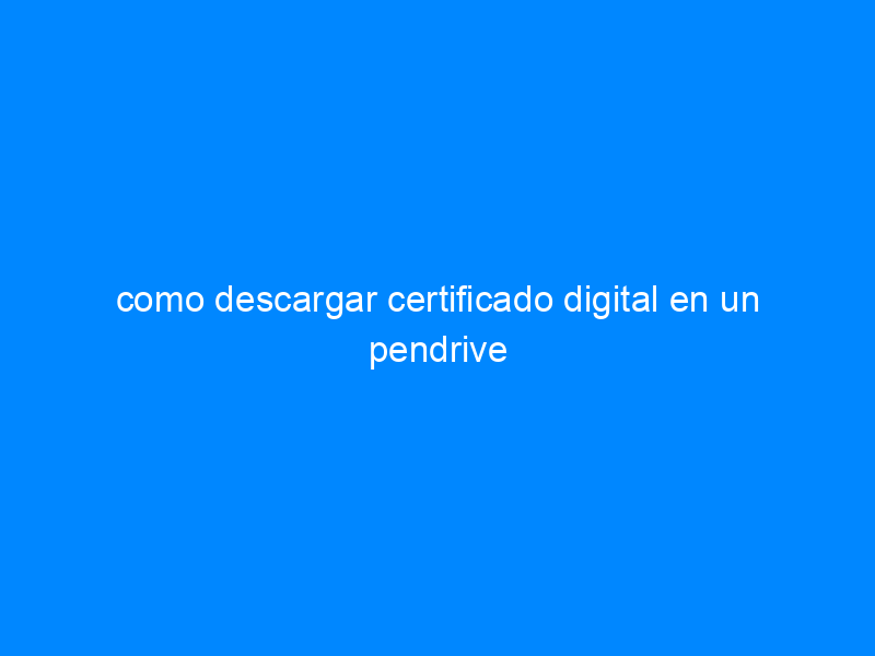 como descargar certificado digital en un pendrive Cursos Soc Cursos